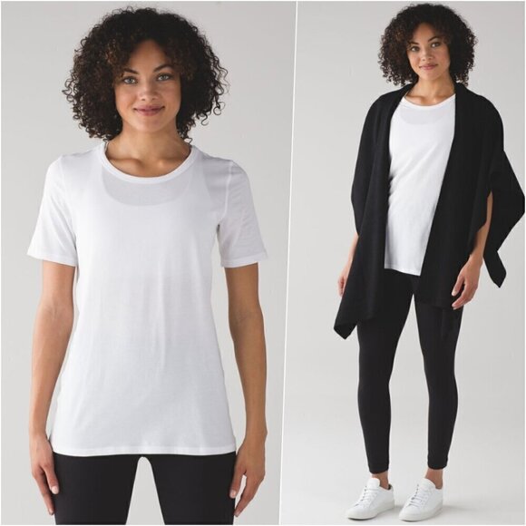Lululemon White Short Sleeve Pima Cotton Crew Tee 4 NWOT - Picture 1 of 8